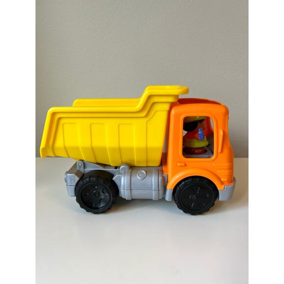 Fisher-Price Little People Work Together Dump Truck With Figure and Road Signs - Picture 7 of 9